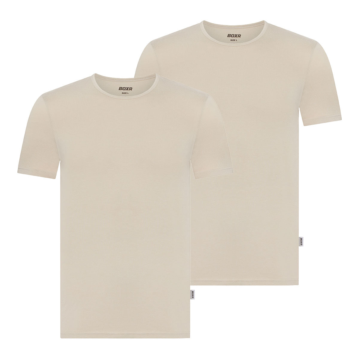 BOXR | Bambus T-Shirt - 2er-Pack - Khaki Beige