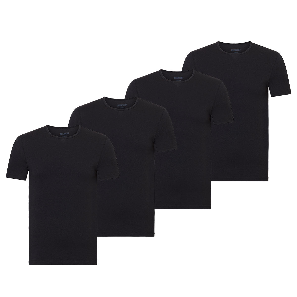 BOXR | Bambus T-Shirt 4er-Pack Schwarz