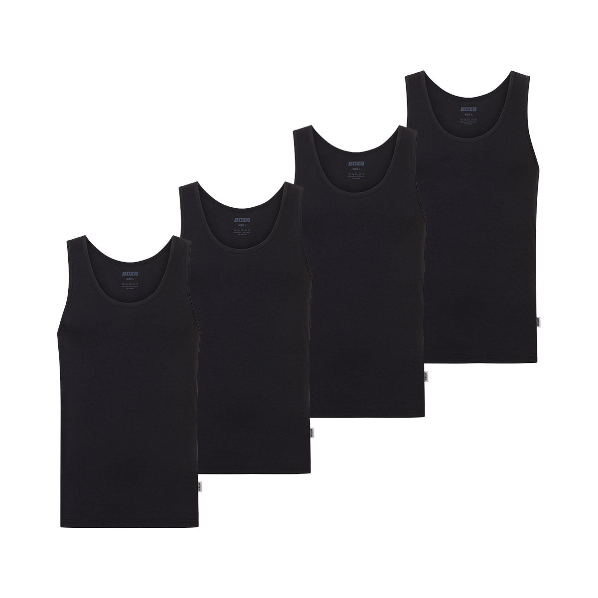 BOXR | Bambus Tank Top 4er-Pack Schwarz