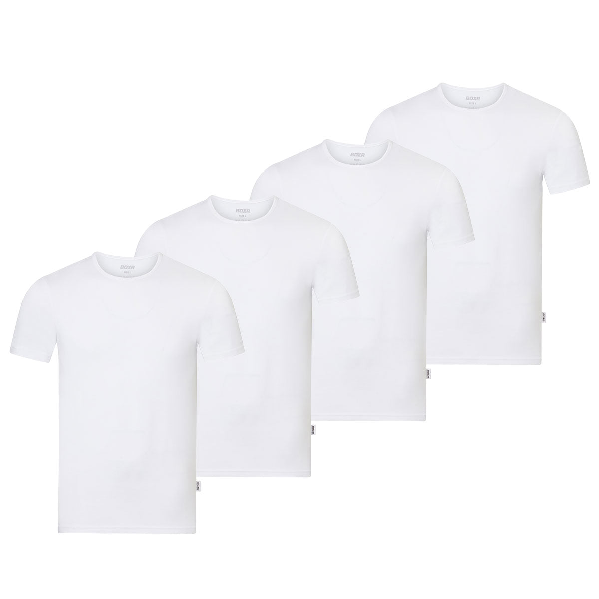 BOXR | Bambus T-Shirt 4er-Pack Weiß
