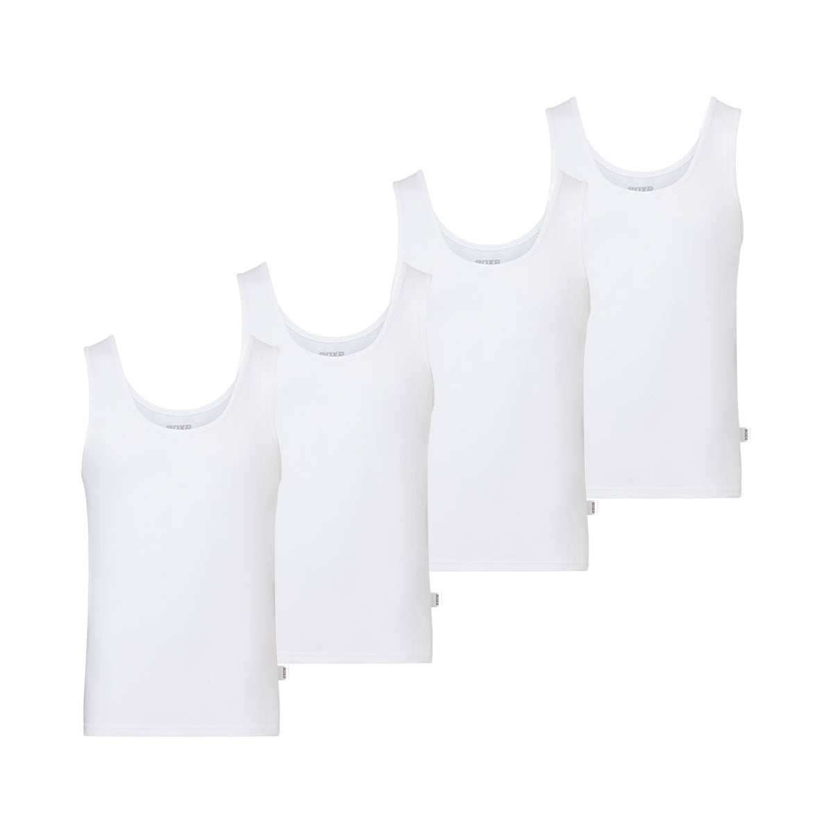 BOXR | Bambus Tank Top 4er-Pack Weiß