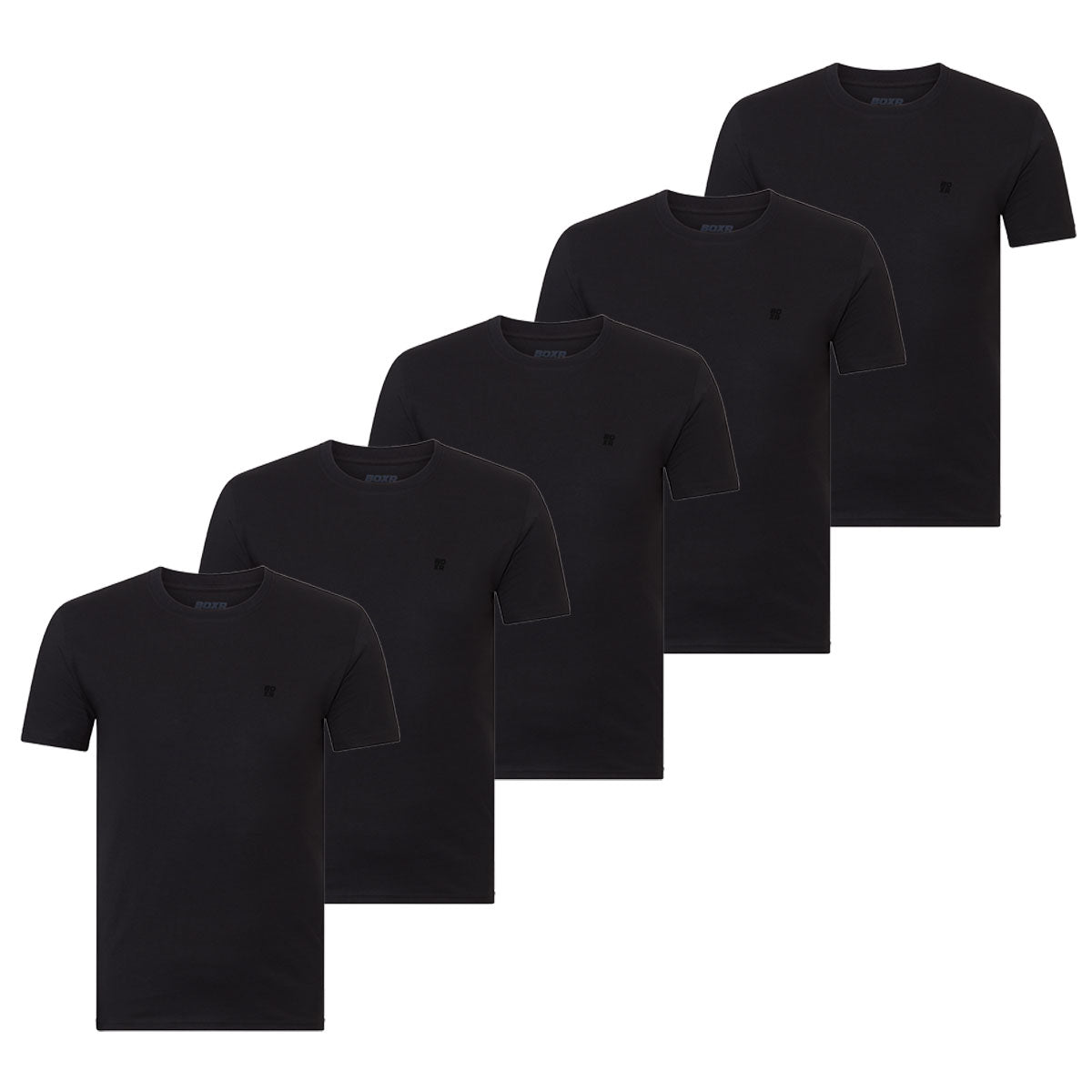 BOXR | Bambus Casual T-Shirt 5er-Pack Schwarz