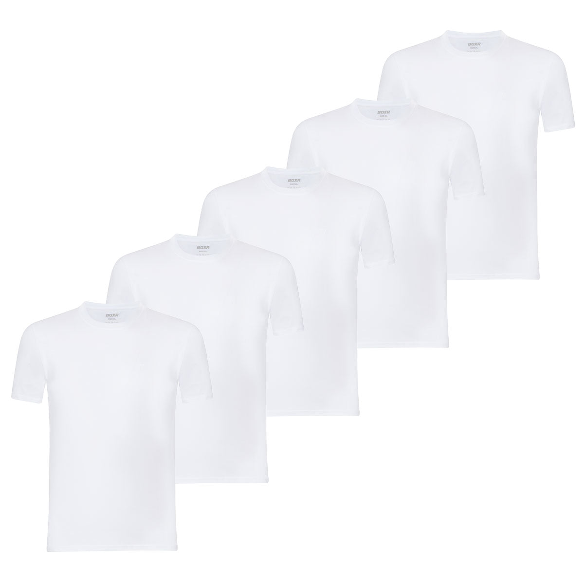BOXR | Bambus Casual T-Shirt 5er-Pack Weiß