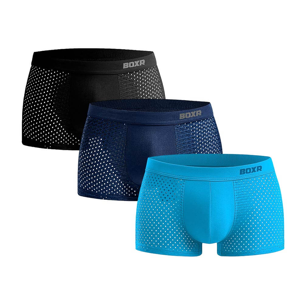 BOXR | Bambus Boxers 2.0 - 3er-Pack - Meeresblau