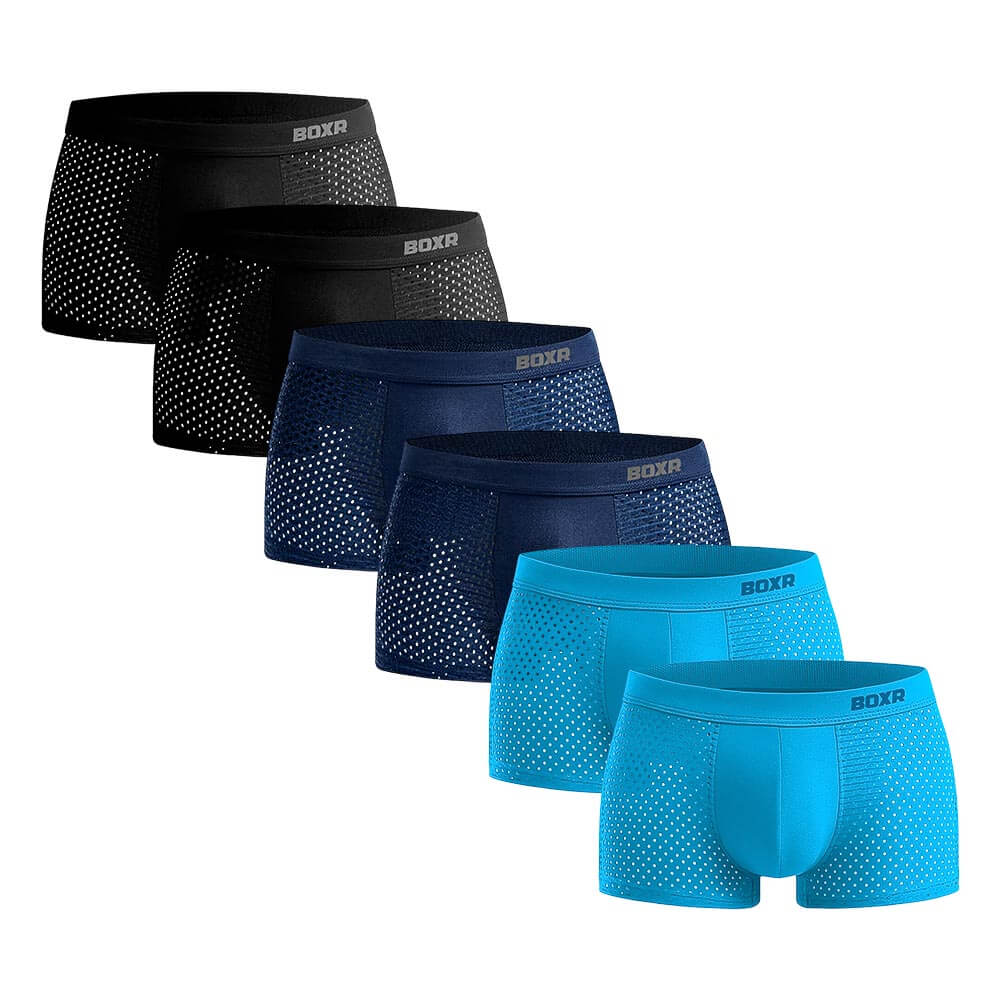 BOXR | Bambus Boxers 2.0 - 6er-Pack - Meeresblau