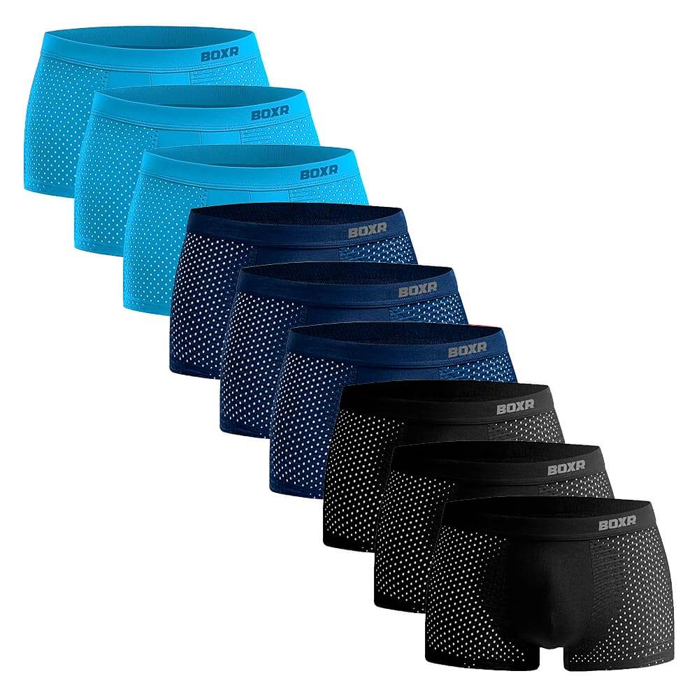 BOXR | Bambus Boxers 2.0 - 9er-Pack - Meeresblau