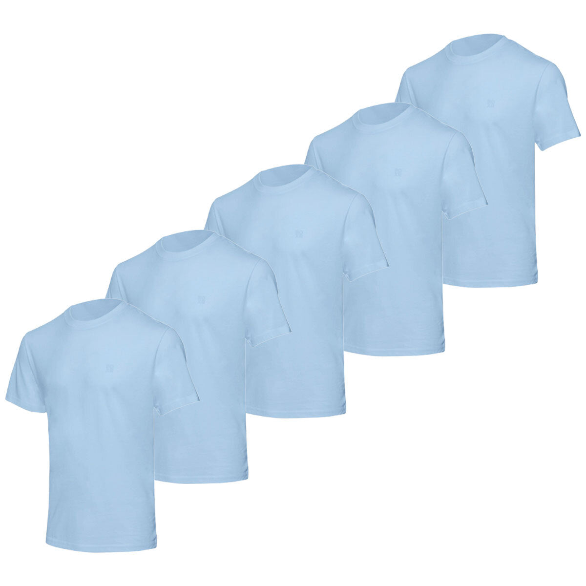 BOXR | Bambus Casual T-Shirt 5er-Pack Himmelblau