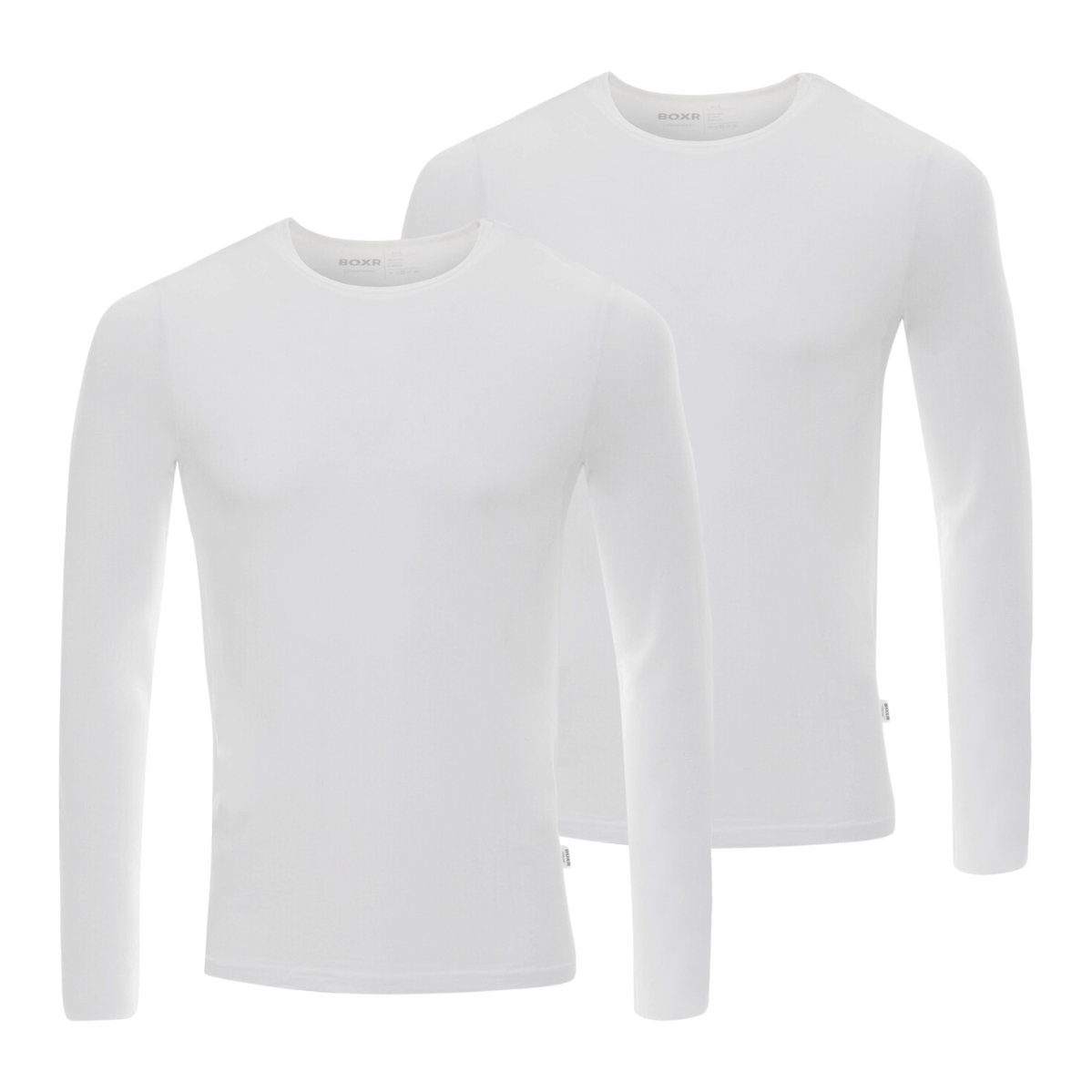 BOXR | Bambus Langarm T-Shirt 2-Pack Weiß
