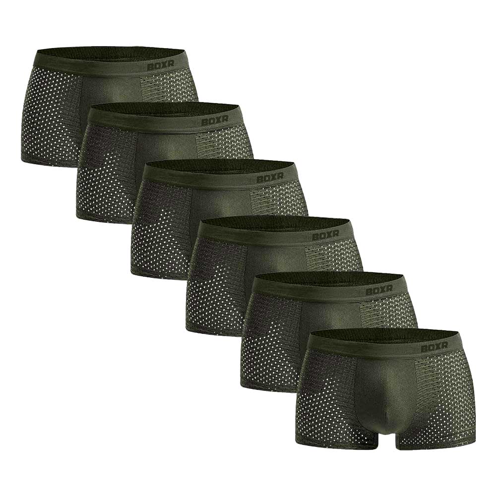 BOXR | Bambus Boxers 2.0 - 6er-Pack - Olivgrün