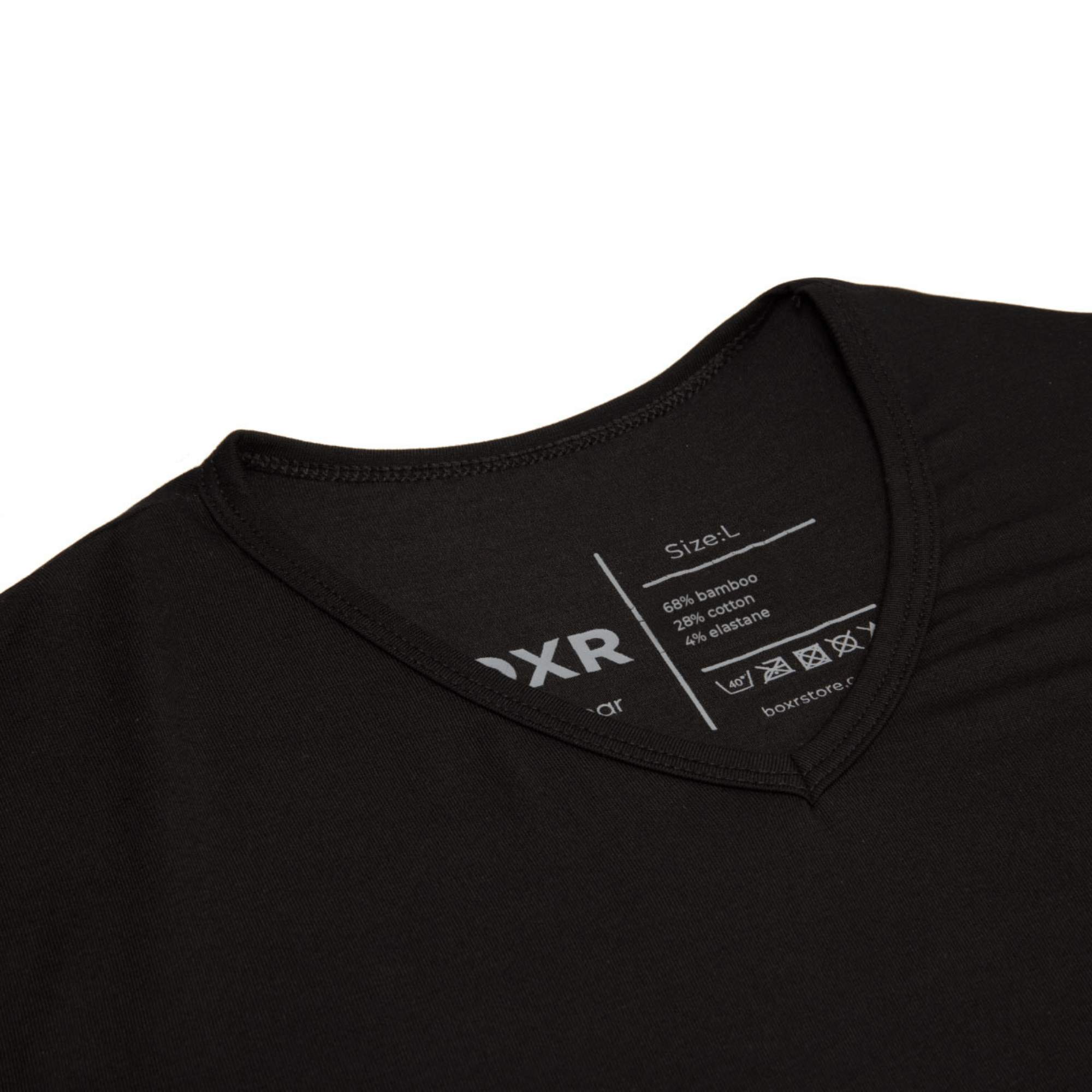 BOXR | Bambus T-Shirt V-Ausschnitt 4er-Pack Schwarz