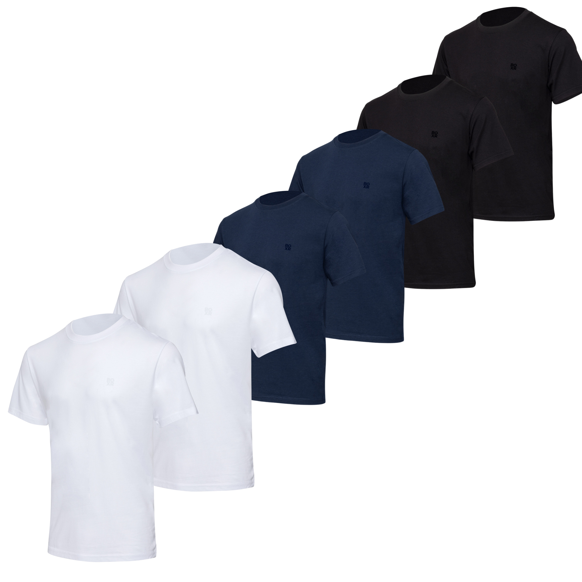 BOXR | Casual T-shirt Bambus 6er-Pack Mehrfarbig