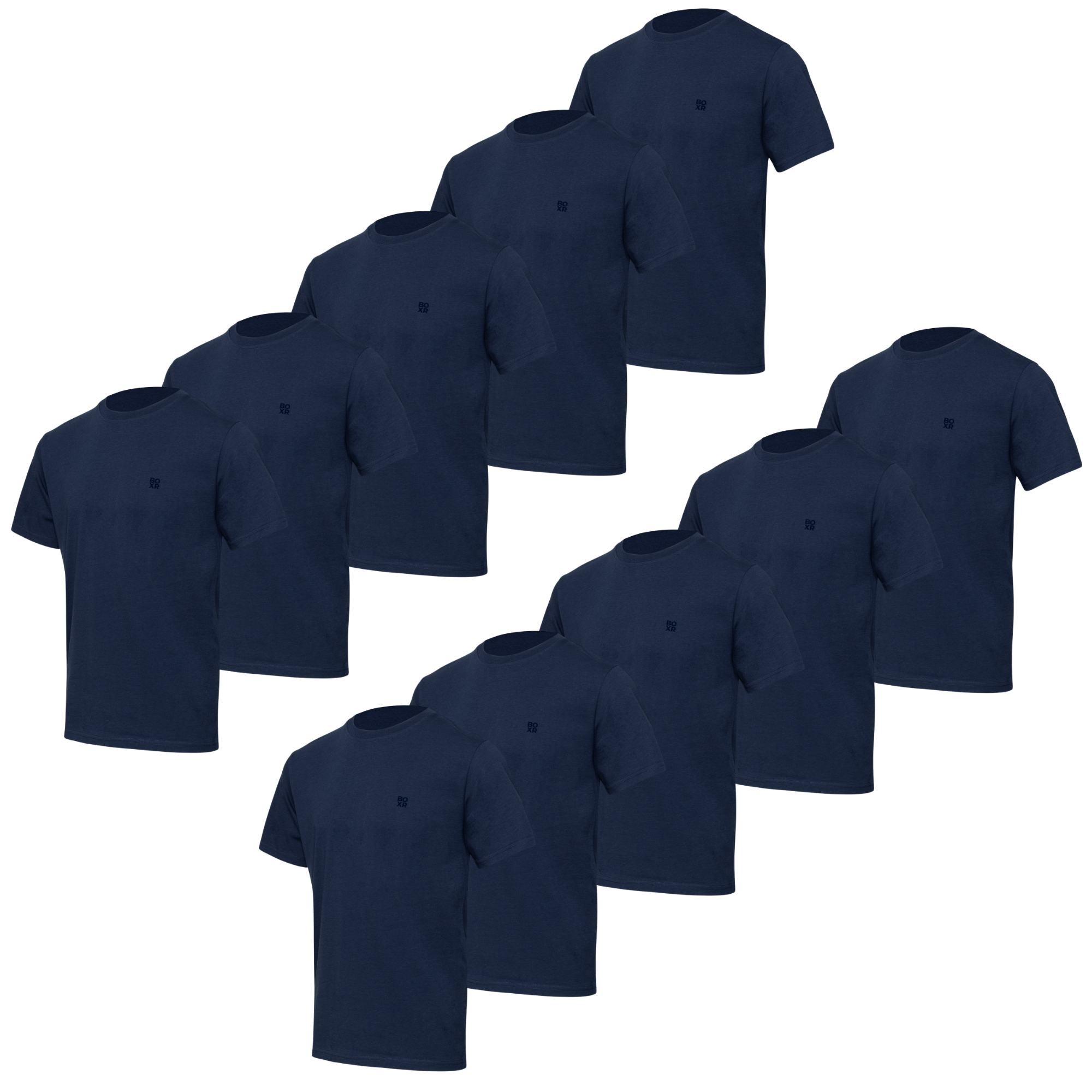 BOXR | Bambus Casual T-Shirt 10er-Pack Marineblau