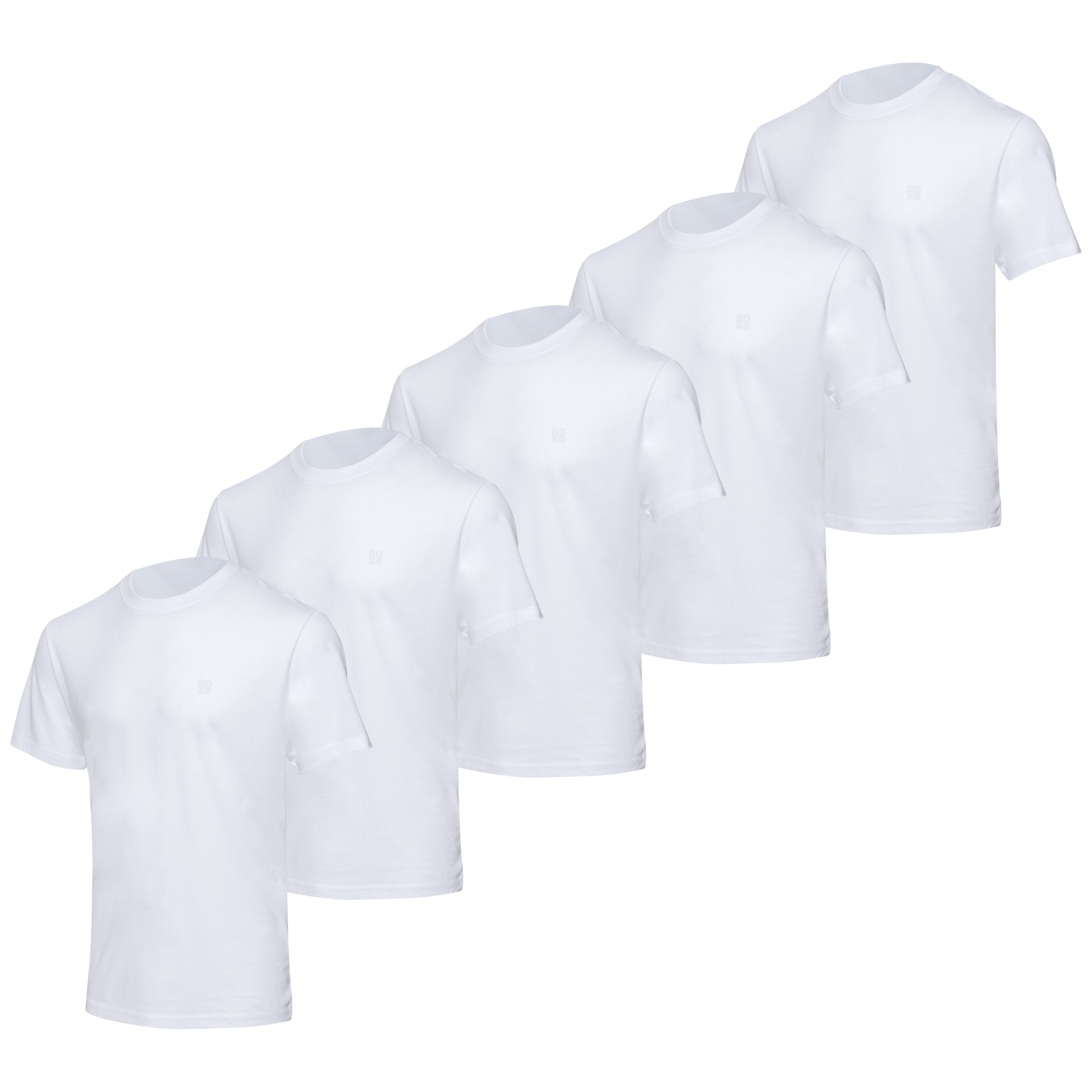 BOXR | Bambus Casual T-Shirt 5er-Pack Weiß