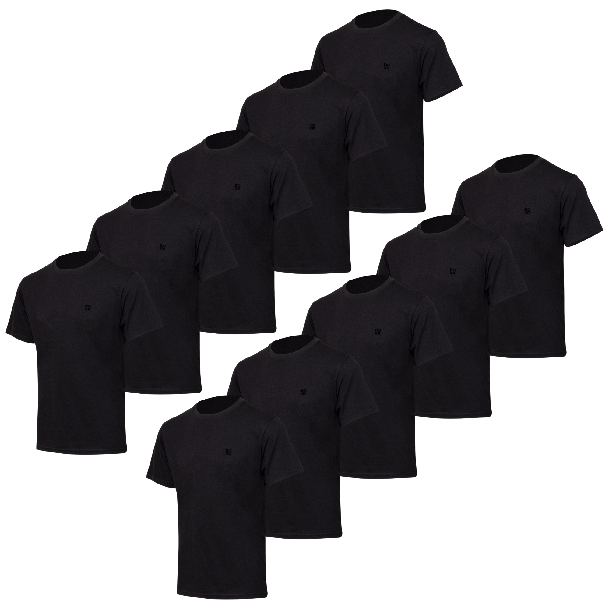 BOXR | Bambus Casual T-Shirt 10er-Pack Schwarz