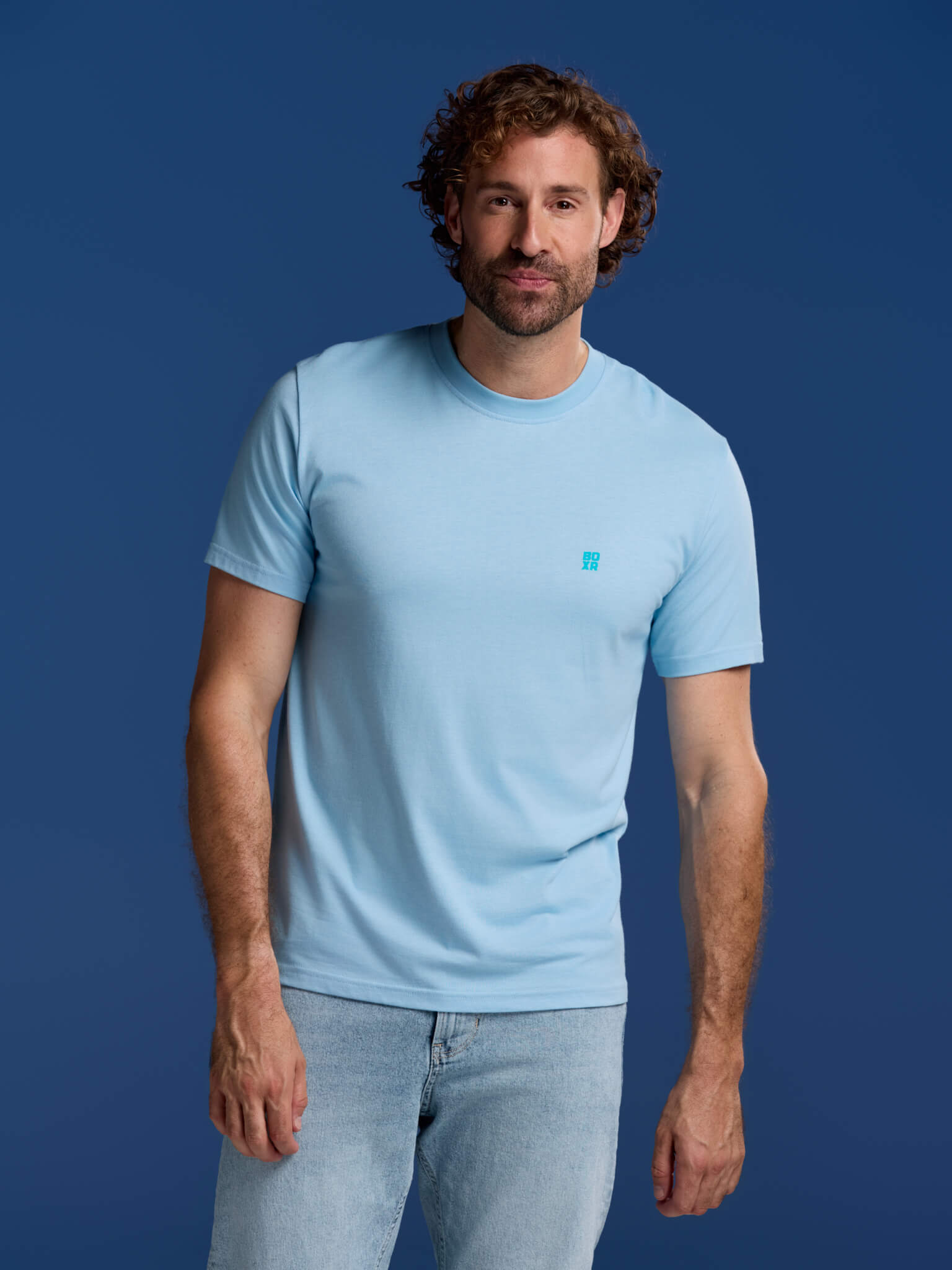 BOXR | Bambus Casual T-Shirt 5er-Pack Himmelblau