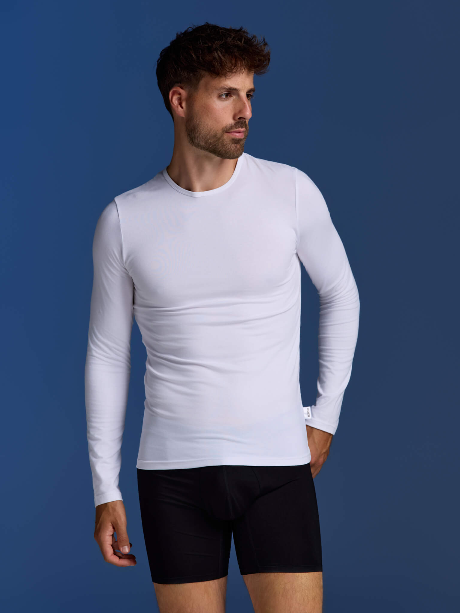 BOXR | Bambus Langarm T-Shirt 4-Pack Weiß