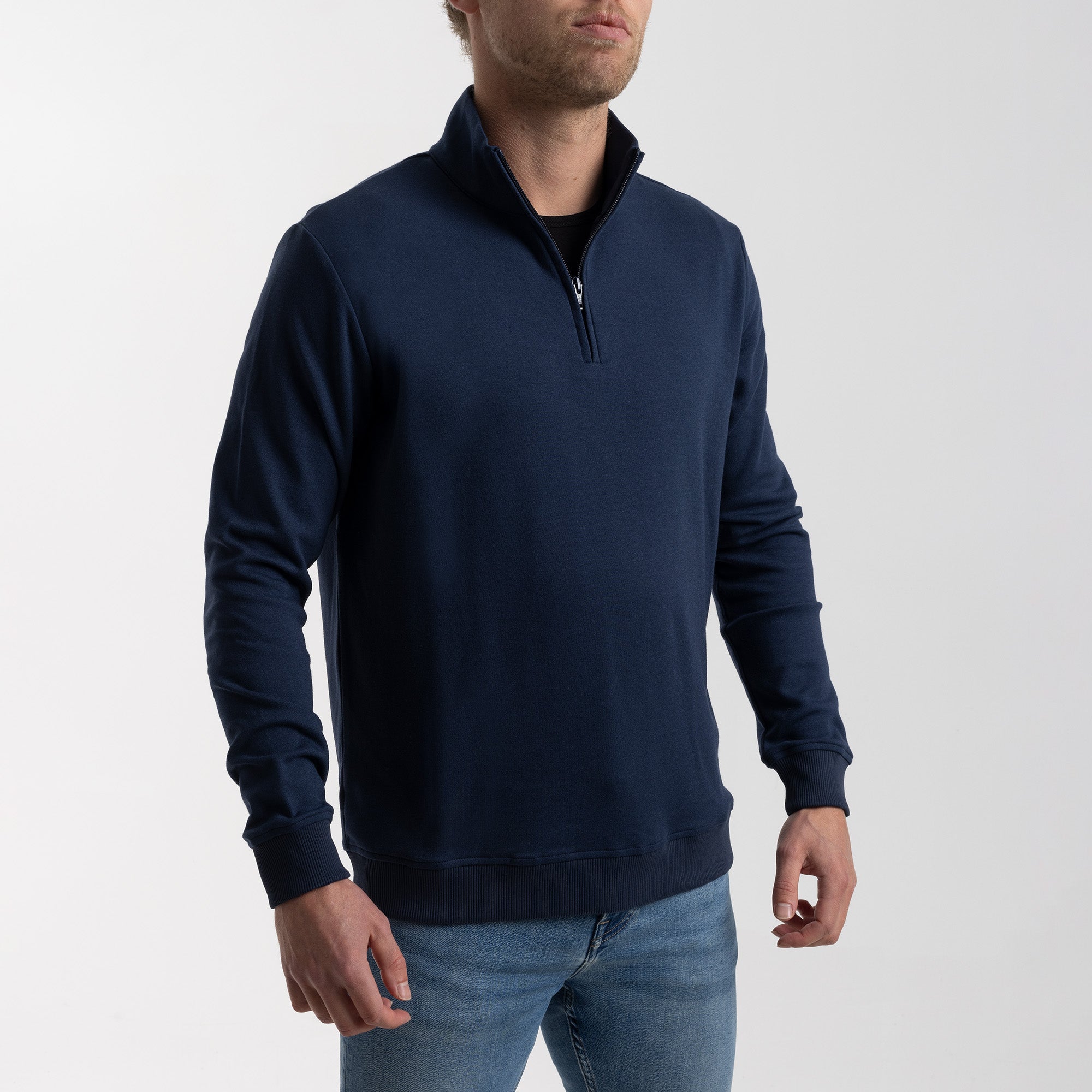 BOXR | Pullover mit Viertelreißverschluss Marineblau