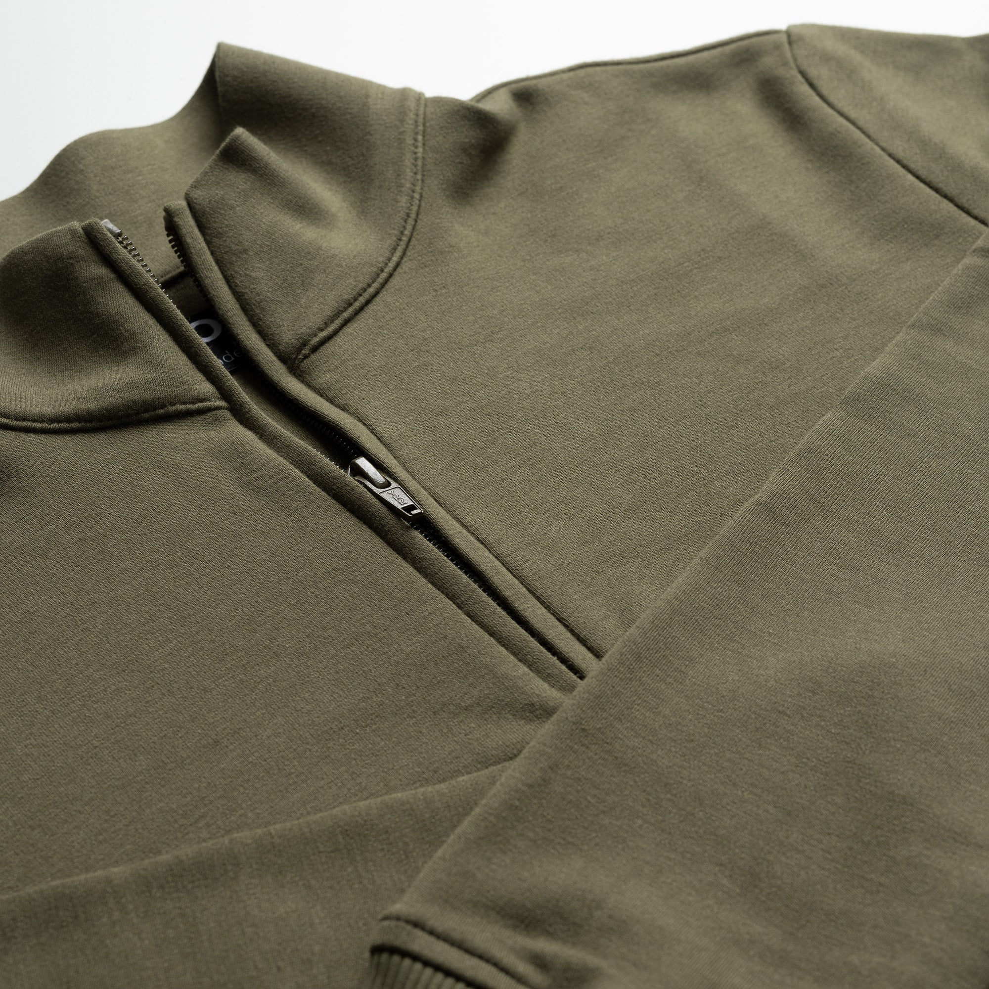 BOXR | Pullover mit Viertelreißverschluss Olivgrün