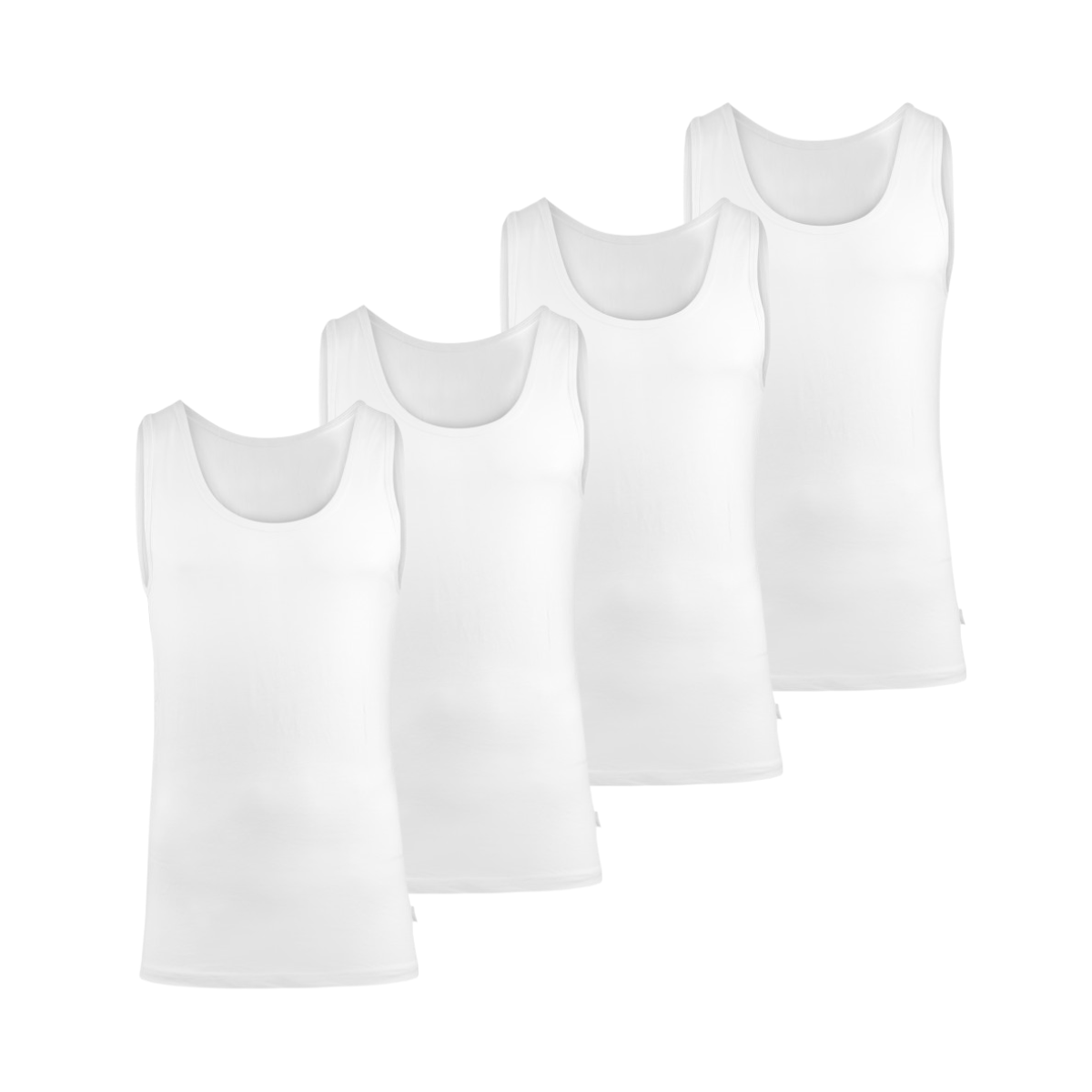 BOXR | Bambus Tank Top 4er-Pack Weiß
