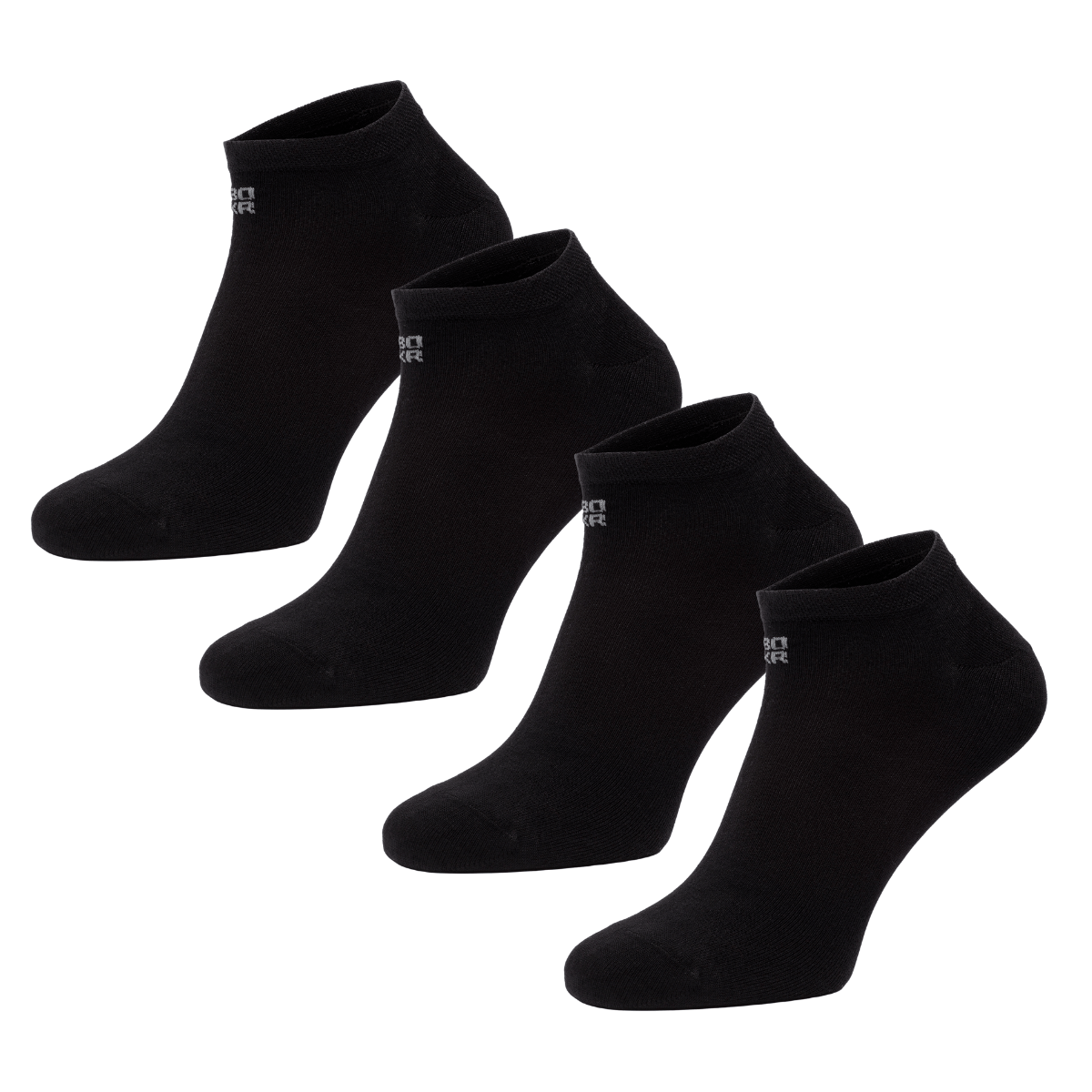 BOXR | Bambus Sneaker Socken 4er-Pack Schwarz