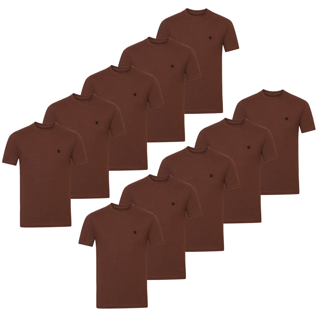 BOXR | Bambus Casual T-Shirt - 10er-Pack - Braun