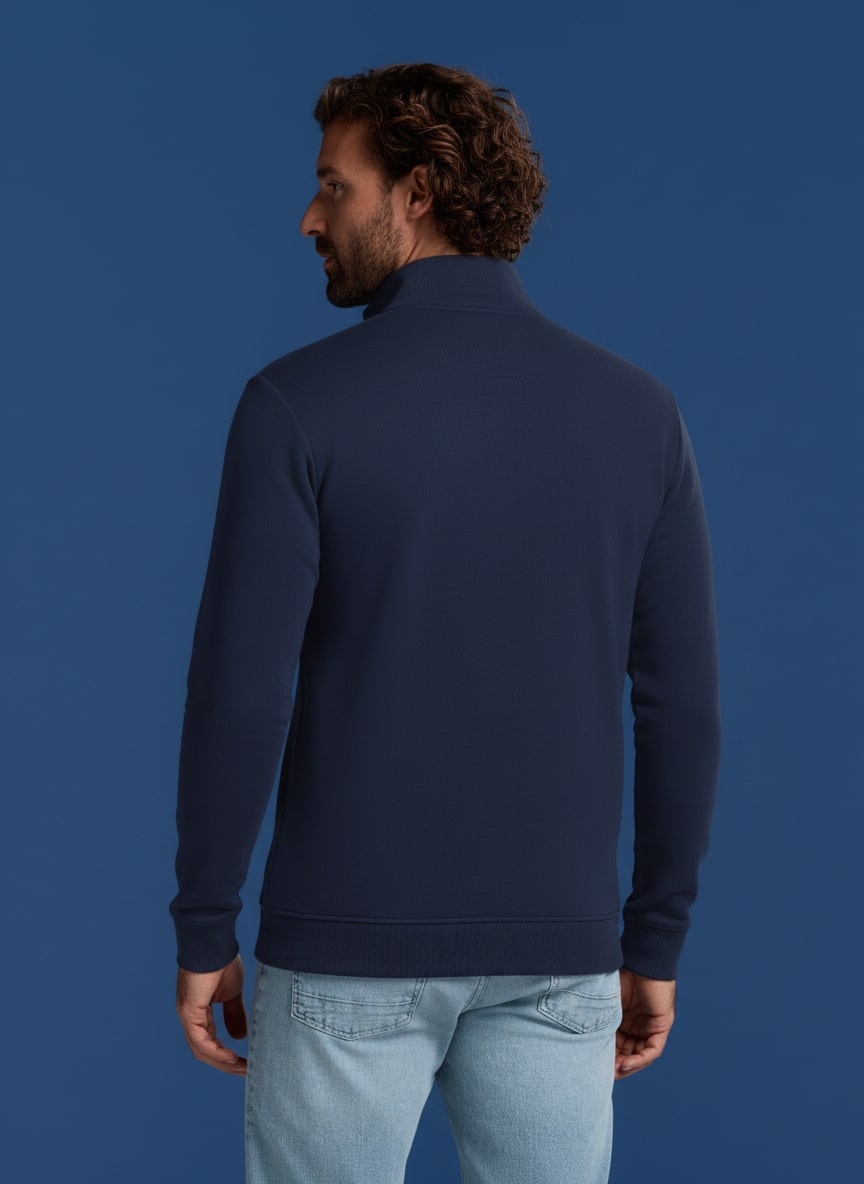 BOXR | Pullover mit Viertelreißverschluss Marineblau