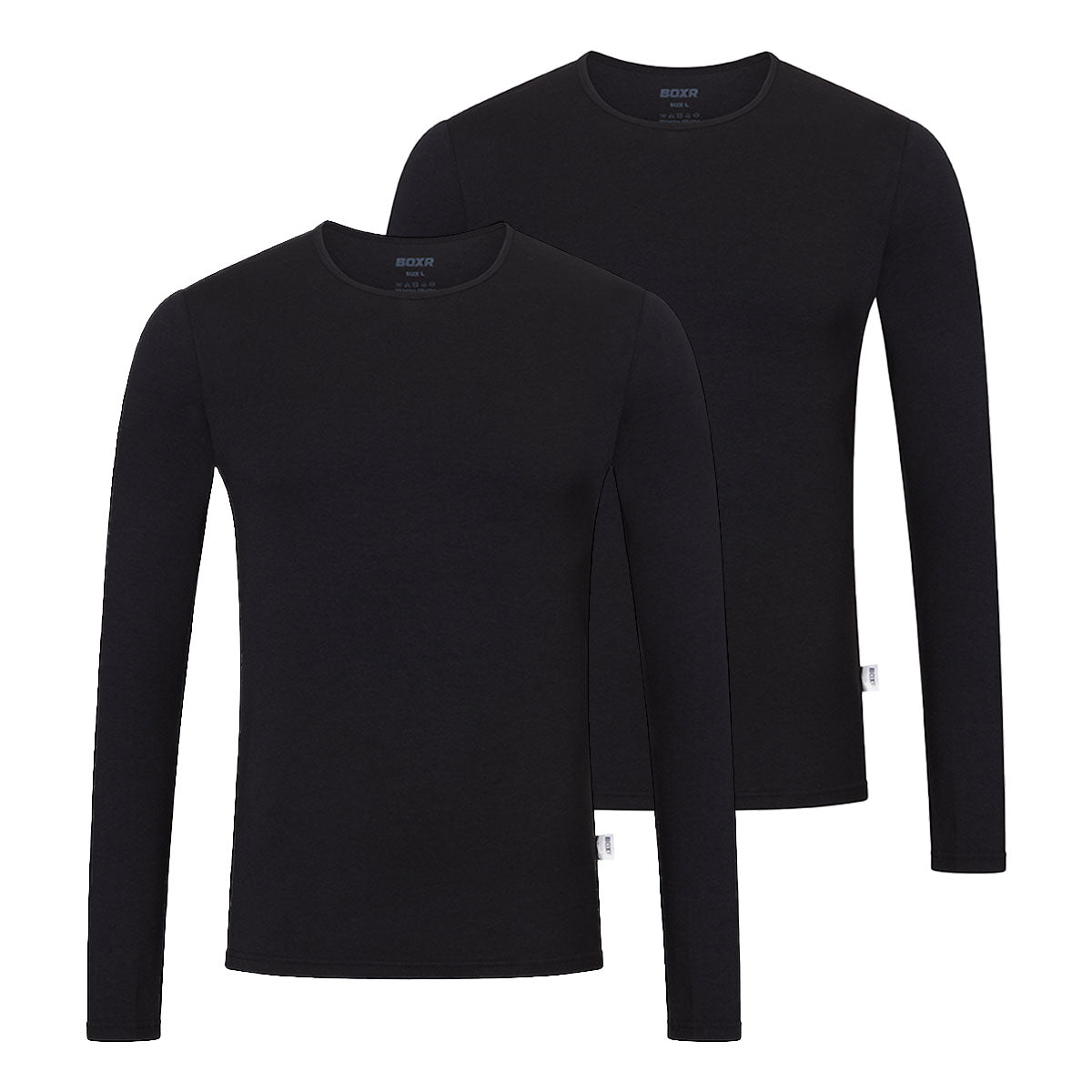 BOXR | Bambus Langarm T-Shirt 2-Pack Schwarz