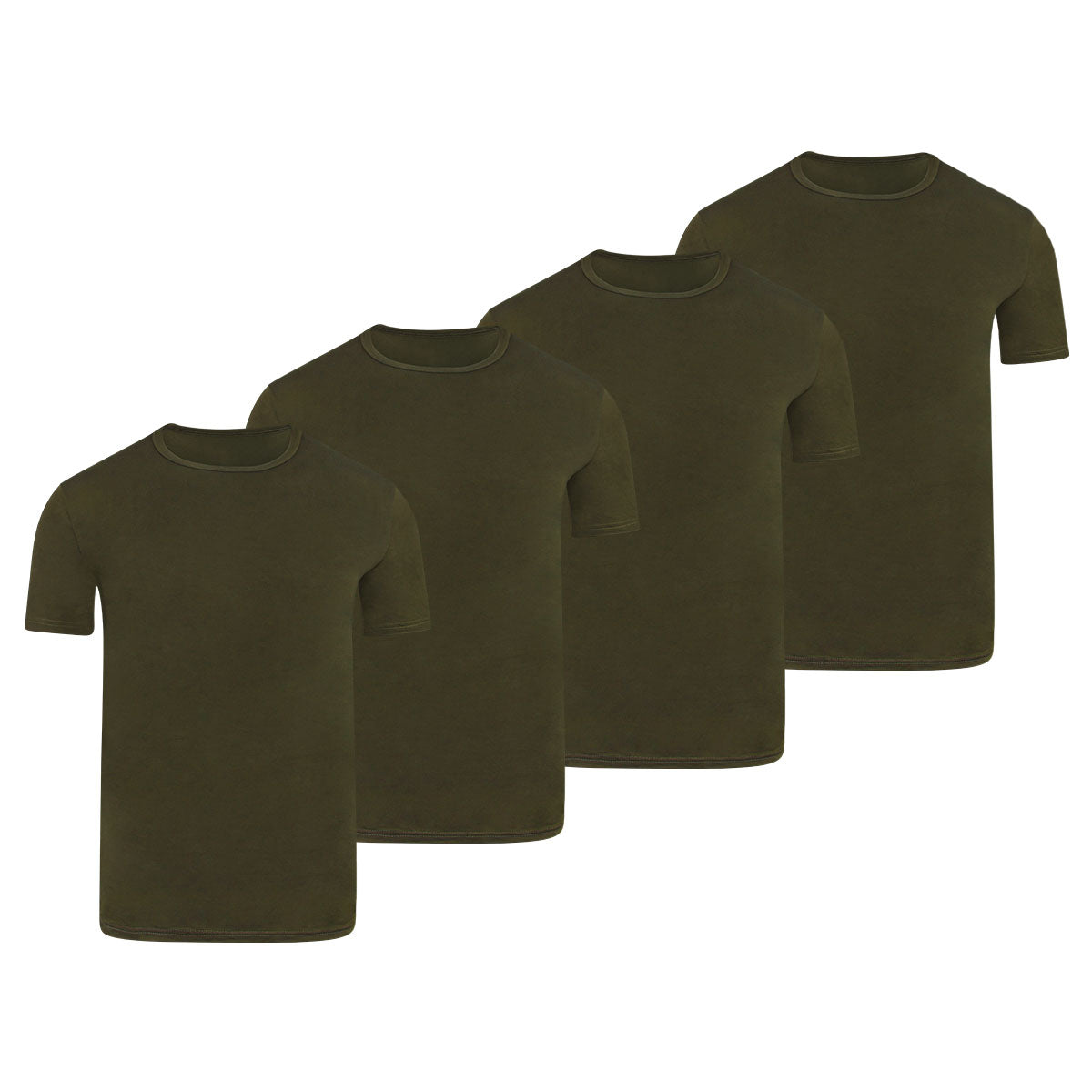 BOXR | Bambus T-Shirt 4er-Pack Olivgrün