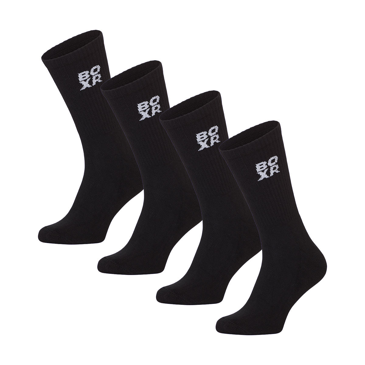 BOXR | Bambus Sportsocken 4er-Pack Schwarz