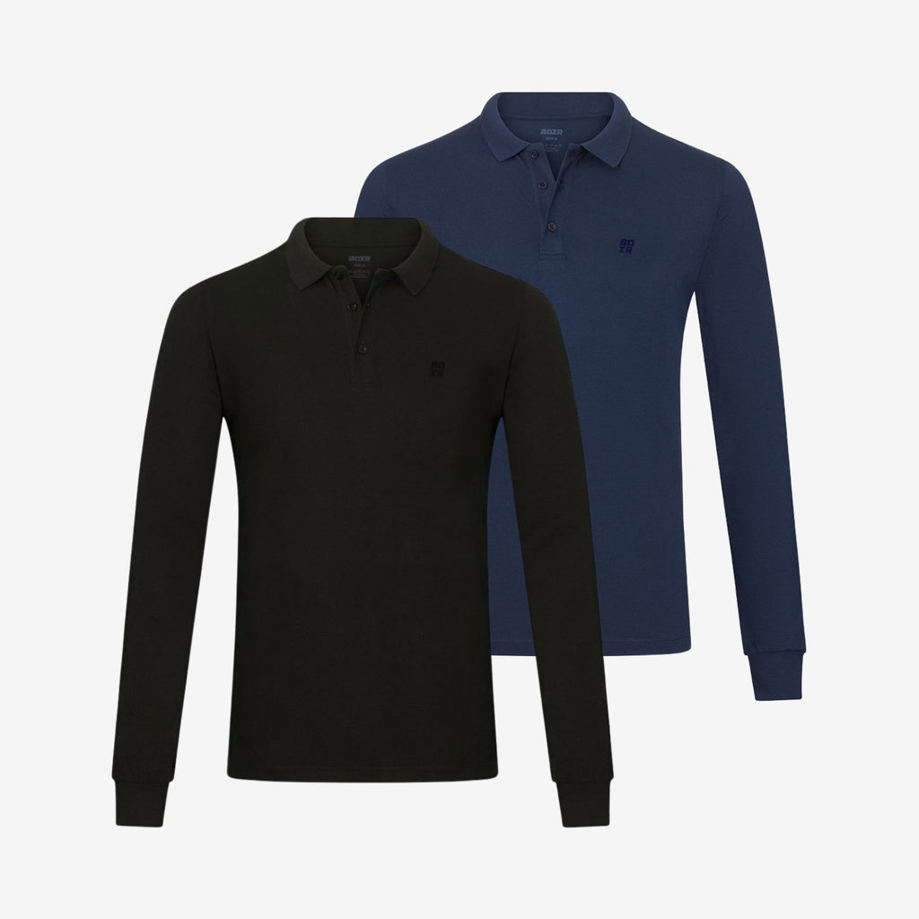 Bambus Langarm Poloshirts 2er-pack