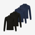Bambus Langarm Poloshirts 4er-pack