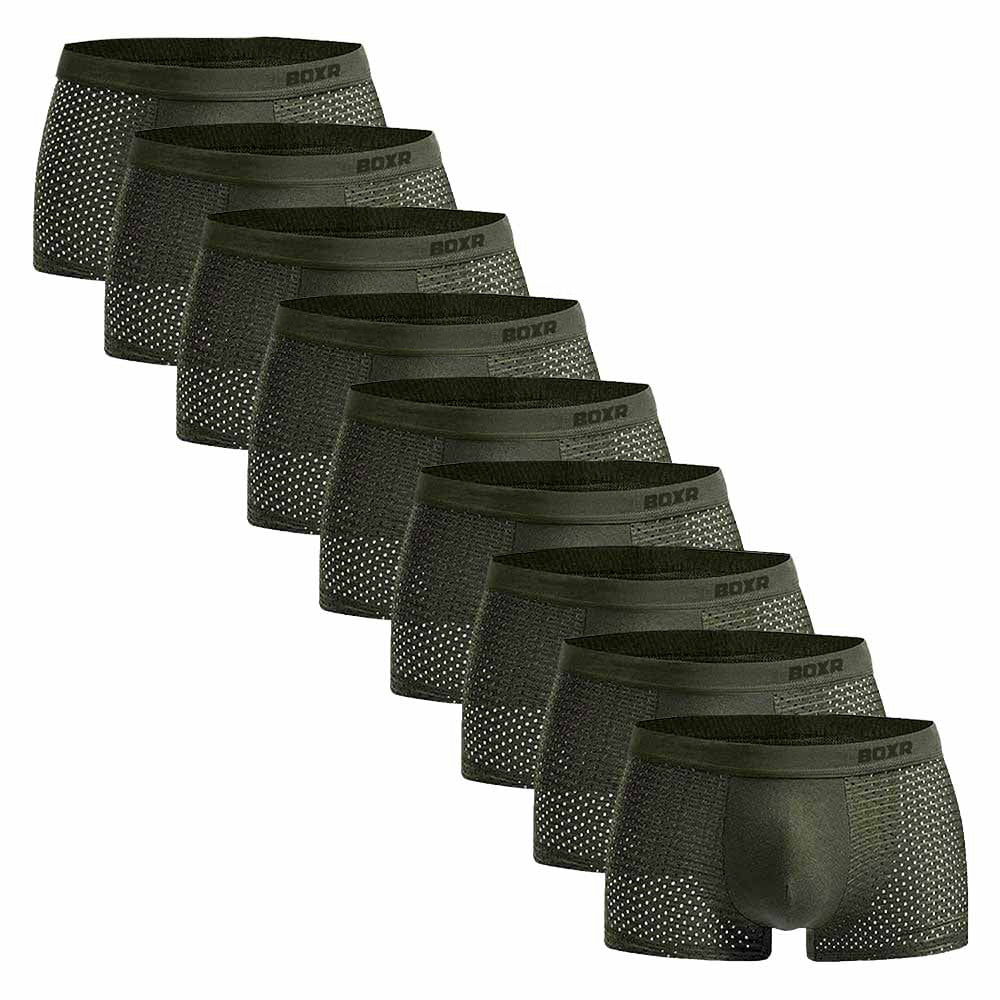BOXR | Bambus Boxers 2.0 - 9er-Pack - Olivgrün