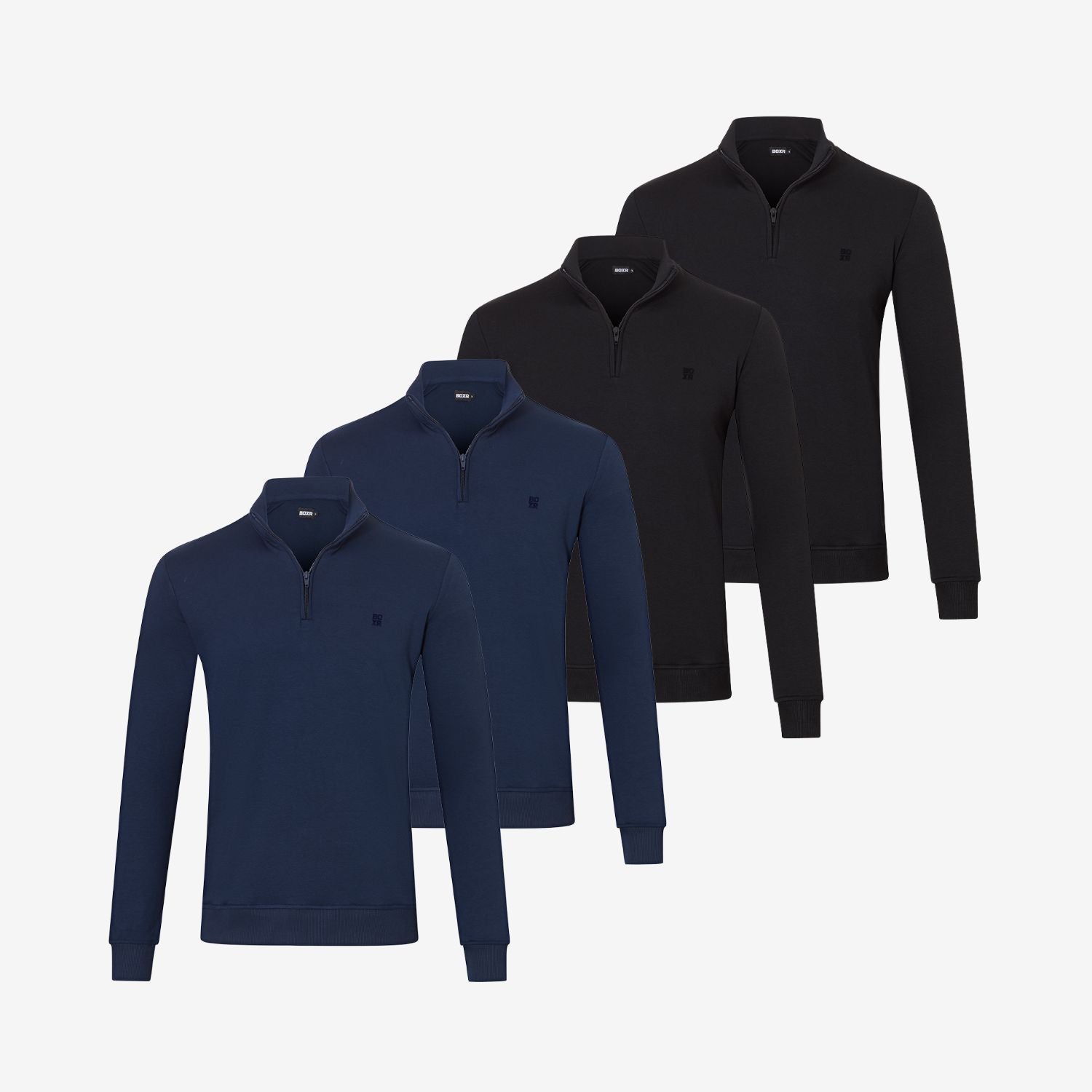 Bambus Pullover mit Reißverschluss 4er-pack