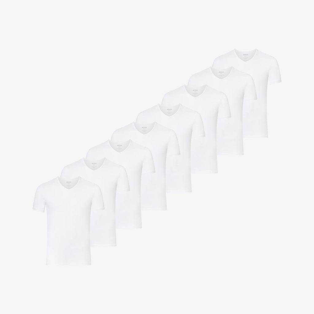Bambus Unterziehshirts V-Ausschnitt 8er-pack