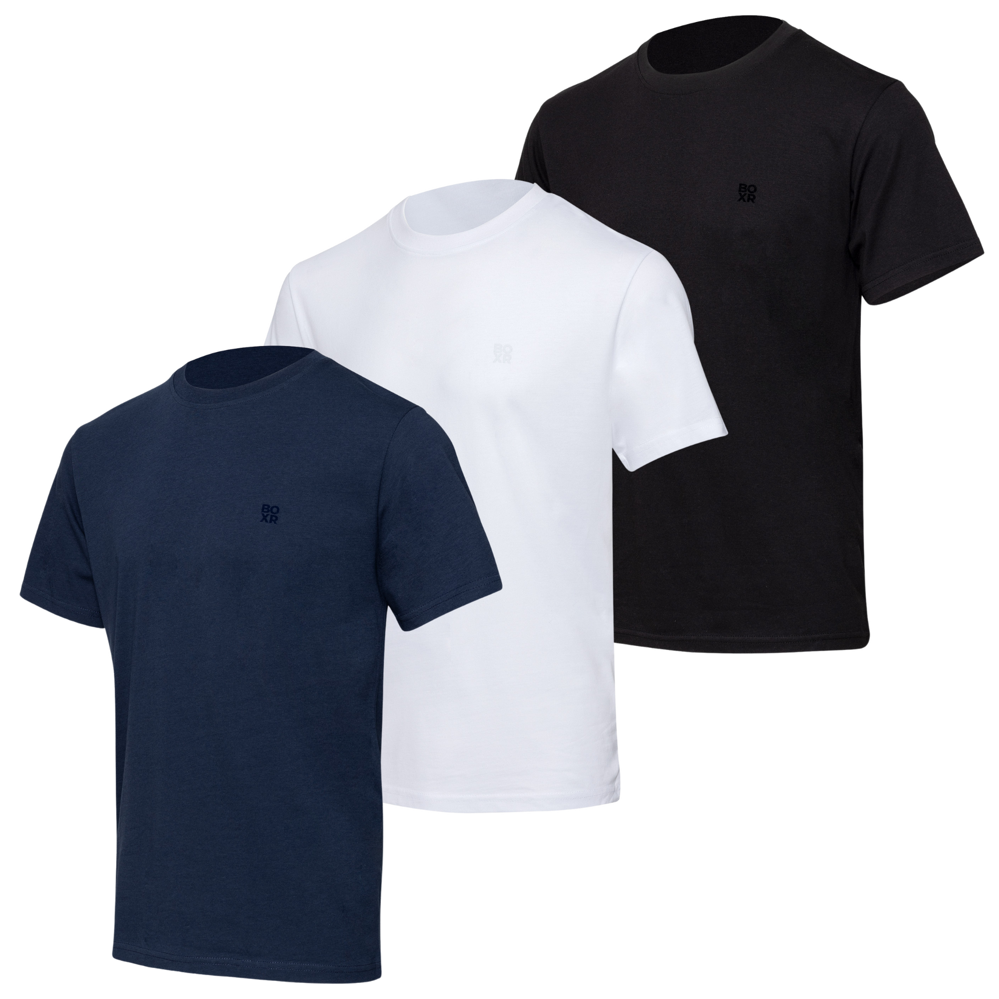 BOXR | Bambus Casual T-Shirt 3er-Pack Mehrfarbig