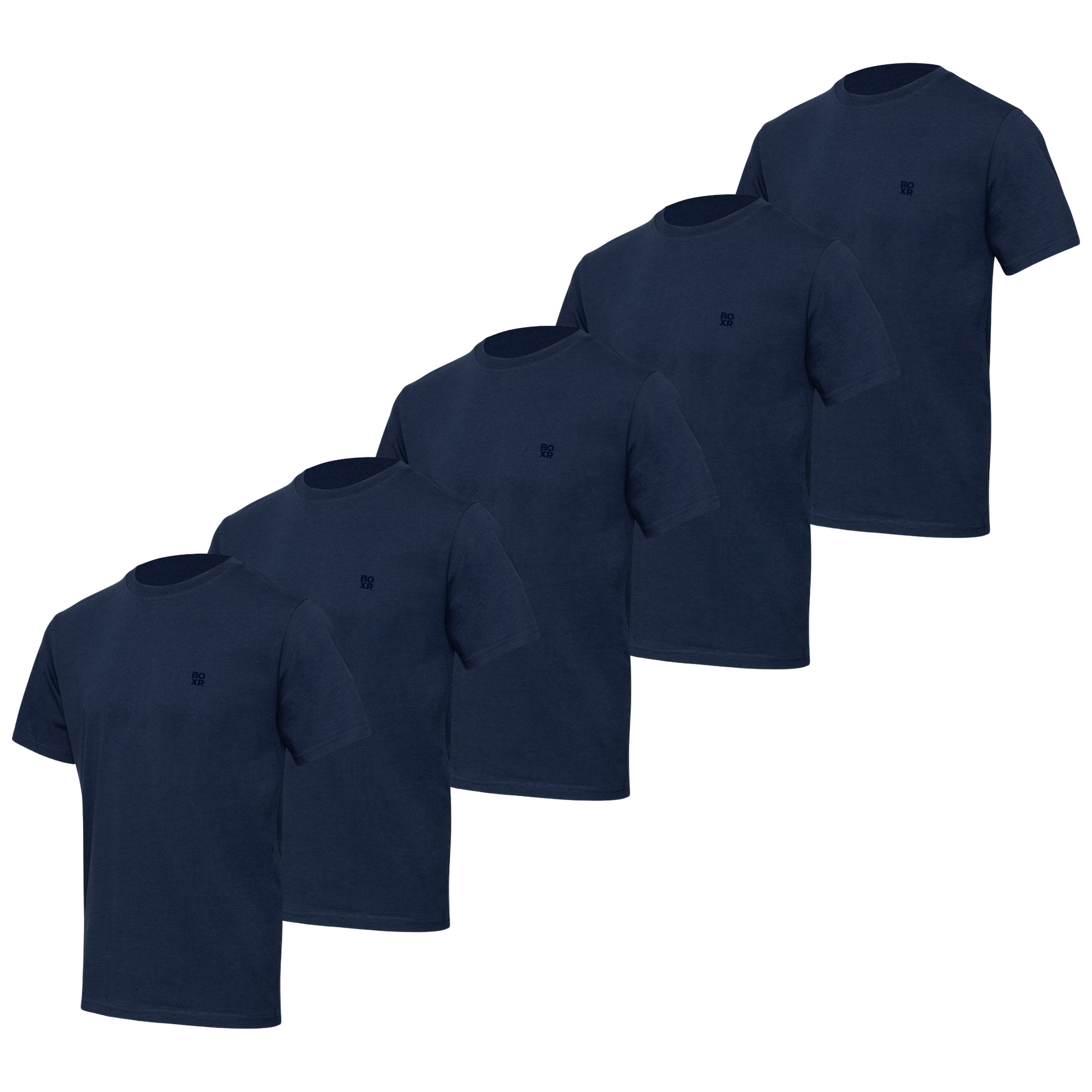 BOXR | Bambus Casual T-Shirt 5er-Pack Marineblau