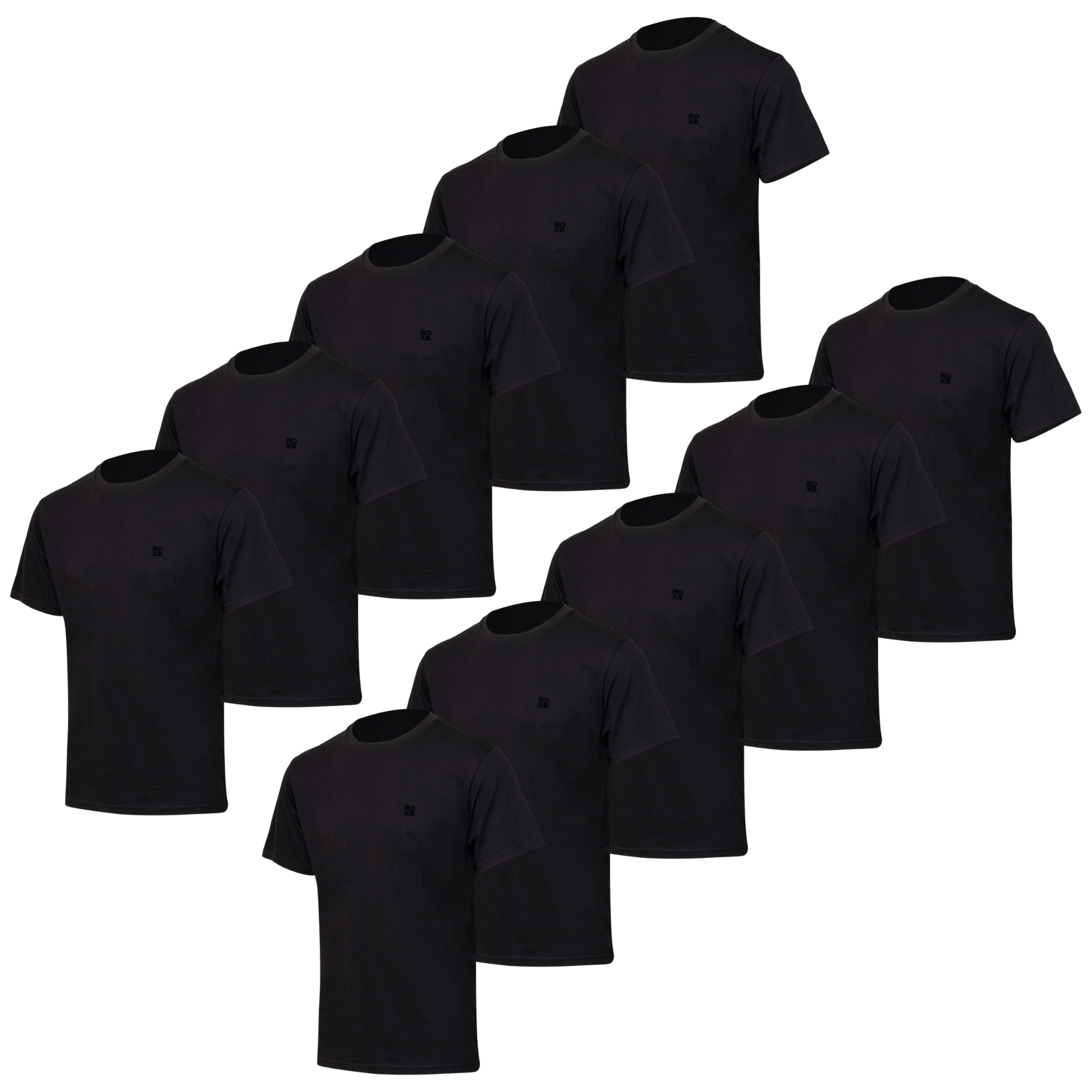 BOXR | Bambus Casual T-Shirt 10er-Pack Schwarz