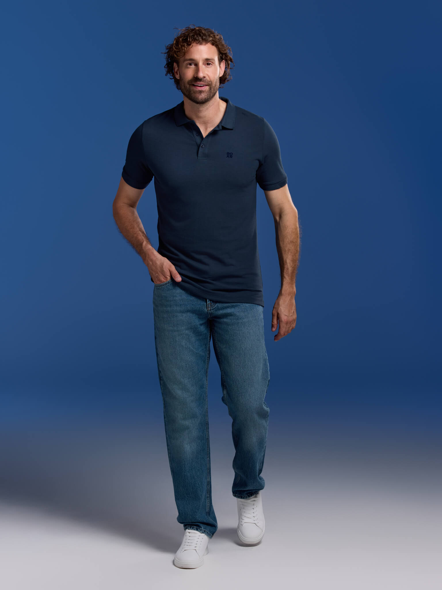 BOXR | Bambus-Poloshirts 2er-Pack Marineblau