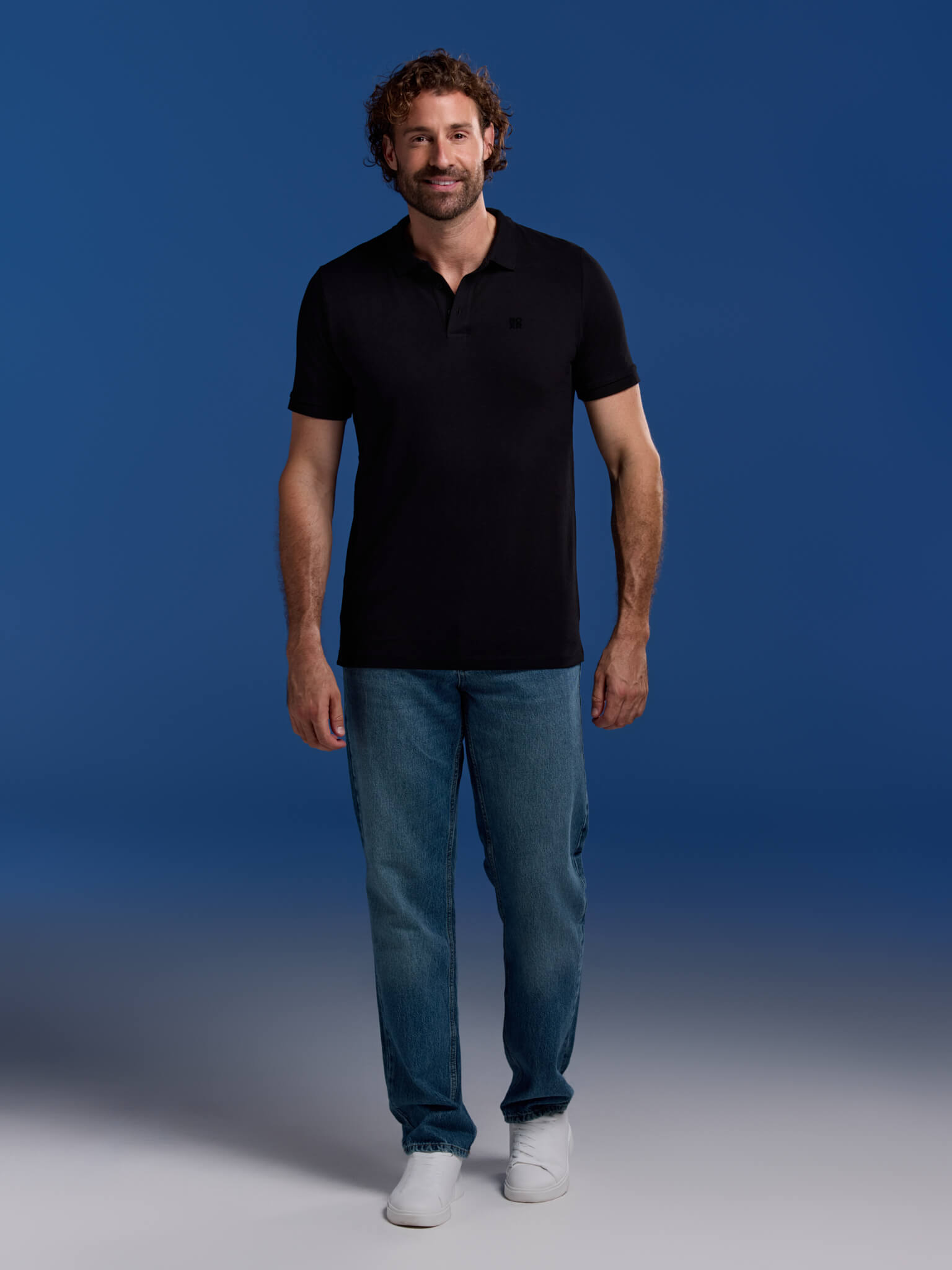 BOXR | Bambus-Poloshirts 2er-Pack Schwarz & Marineblau