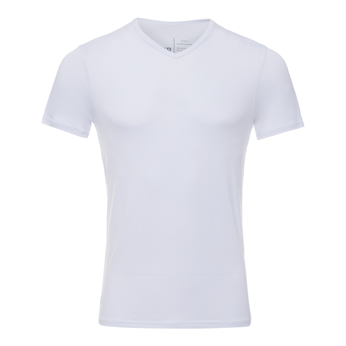 BOXR | Bambus T-Shirt V-Ausschnitt 4er-Pack Weiß